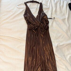 Ralph Lauren Elegant Brown Vintage Evening Gown